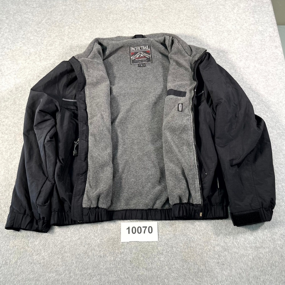Pacific Trail Winter Jacket Men's Large Black Fleece Lined Elastic Hem Full Zip
